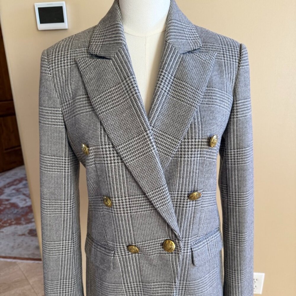 Banana Republic Double Breasted Houndstooth Jacket, Size 2